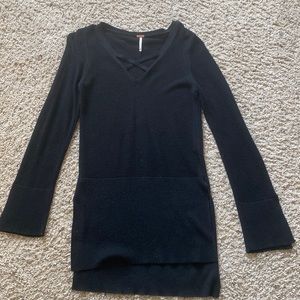 Free People Black Sweater Tunic XS